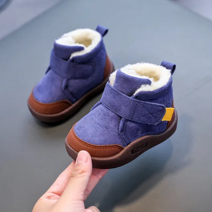 Mini Fashion™ | Warm Plush Lined Kids Suede Shoes | Anti-Slip Sole | Easy Closure | Stylish Winter Footwear for Infants & Toddlers | Sizes 20-29