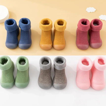 Mini Fashion™ | Indoor Outdoor Non-Slip Baby Booties | Warm Cozy Footwear for Toddlers