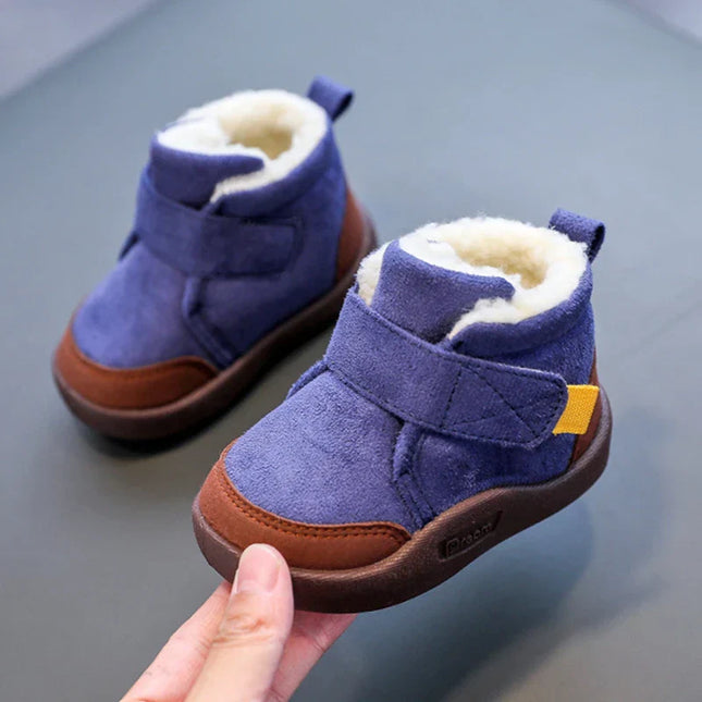 Mini Fashion™ | Warm Plush Lined Kids Suede Shoes | Anti-Slip Sole | Easy Closure | Stylish Winter Footwear for Infants & Toddlers | Sizes 20-29