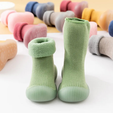 Mini Fashion™ | Indoor Outdoor Non-Slip Baby Booties | Warm Cozy Footwear for Toddlers