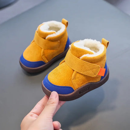 Mini Fashion™ | Warm Plush Lined Kids Suede Shoes | Anti-Slip Sole | Easy Closure | Stylish Winter Footwear for Infants & Toddlers | Sizes 20-29