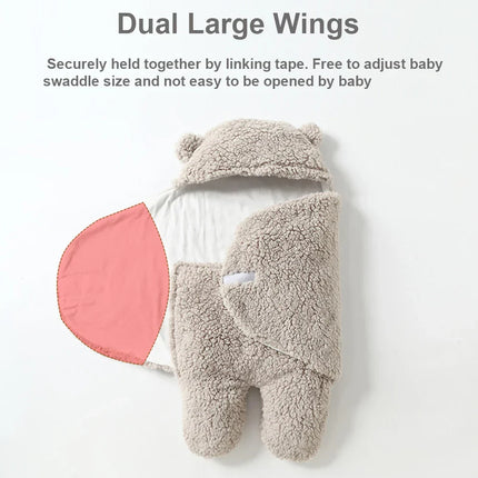 Ultra-Soft SnuggleBear | Cozy Adjustable Baby Blanket Wrap | Secure Comfort for Infant Warmth