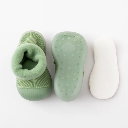 Mini Fashion™ | Indoor Outdoor Non-Slip Baby Booties | Warm Cozy Footwear for Toddlers
