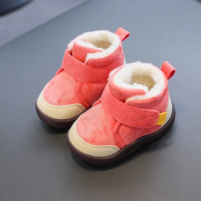 Mini Fashion™ | Warm Plush Lined Kids Suede Shoes | Anti-Slip Sole | Easy Closure | Stylish Winter Footwear for Infants & Toddlers | Sizes 20-29