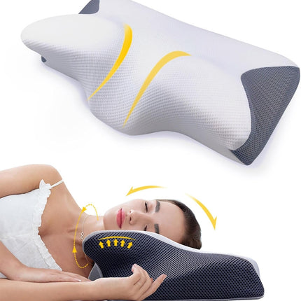 Dream Sleep Pillow | Memory Foam Contour Design | Neck and Spine Support | Hypoallergenic for All Sleepers | Cool and Comfortable for Better Sleep Quality