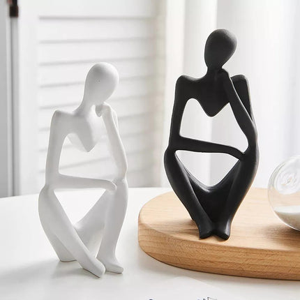 Abstract Elegant Thinker Resin Statue | Modern Minimalist Design | Tabletop Decor | Three Colors & Poses | Home Office Art | Environmentally Friendly | 8cm x 13cm | Unique Gift Idea