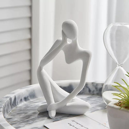 Abstract Elegant Thinker Resin Statue | Modern Minimalist Design | Tabletop Decor | Three Colors & Poses | Home Office Art | Environmentally Friendly | 8cm x 13cm | Unique Gift Idea