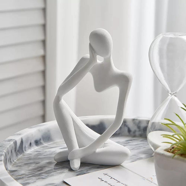 Abstract Elegant Thinker Resin Statue | Modern Minimalist Design | Tabletop Decor | Three Colors & Poses | Home Office Art | Environmentally Friendly | 8cm x 13cm | Unique Gift Idea