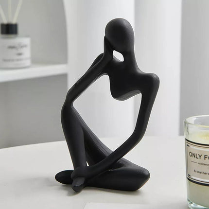 Abstract Elegant Thinker Resin Statue | Modern Minimalist Design | Tabletop Decor | Three Colors & Poses | Home Office Art | Environmentally Friendly | 8cm x 13cm | Unique Gift Idea