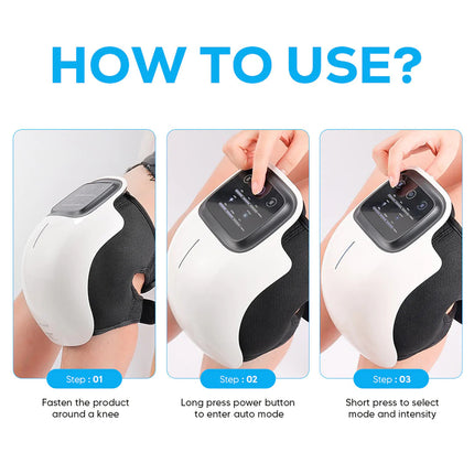 Heated Knee Pain Relief Massager | Cordless & Rechargeable | Advanced Infrared Heating | Soothes Stiffness & Improves Mobility | Intuitive Touchscreen | Automatic Power-Off Timer | 4-in-1 Multifunction Device