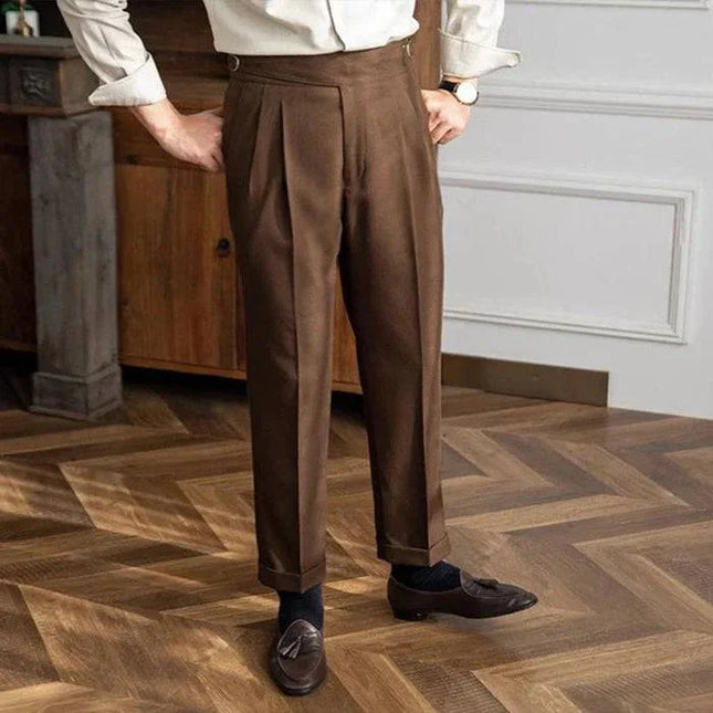 Armoire Melbourne | British Neapolitan | Slim Fit Office Trousers for Men | High Waist Tailored Design | Modern & Elegant Style | Premium Fabric | Versatile Business & Casual Wear