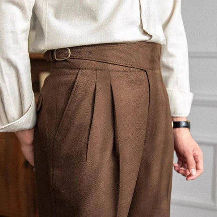 Armoire Melbourne | British Neapolitan | Slim Fit Office Trousers for Men | High Waist Tailored Design | Modern & Elegant Style | Premium Fabric | Versatile Business & Casual Wear