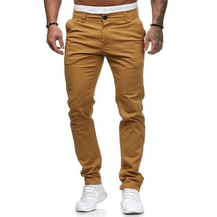 Armoire Melbourne | Men's Slim Fit Chino Pants | Solid Color Versatile Casual Wear | Breathable Fabric for All-Day Comfort | Ideal for Work or Weekend Outings | Modern Tapered Silhouette