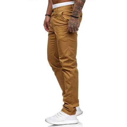 Armoire Melbourne | Men's Slim Fit Chino Pants | Solid Color Versatile Casual Wear | Breathable Fabric for All-Day Comfort | Ideal for Work or Weekend Outings | Modern Tapered Silhouette