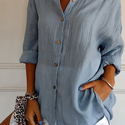 Women's Pleated Longsleeve Blouse | Versatile Fit S-5XL | Elegant Textured Design | Timeless and Comfortable | Perfect for Day to Evening Wear