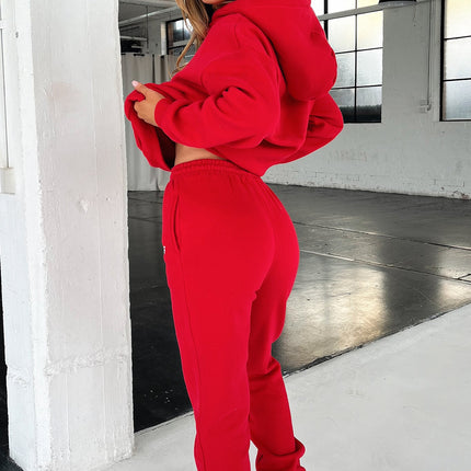 Kaztek Cozy Red Hoodie | Soft Thick Material | Warm Cuffed Sleeves & Hood | Functional Front Pocket | Embroidered TSF Logo | 60% Cotton 40% Polyester | Perfect for Winter | Women's AU 6 / US 2 Example Size