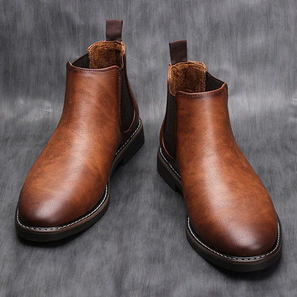 ROBERTO | Timeless Leather High-Top Sneakers | Men's Fashion Footwear | Sophisticated Elegant Design | Versatile Black│Durable Luxurious Finish