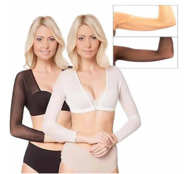 Sheer Lightweight Wrap | Chic Concealment | Arm Slimming Accessory | 4-Way Stretch for Flawless Look | Elegant Under-Sleeve Blend | Front Closure | Versatile Fashion Enhancer | Comfortable Flattering Fit