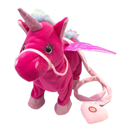 Unicorn Plush Toy | Walking & Singing | Soft & Adorable | 2 Songs | 35cm x 30cm x 10cm | PP Cotton Material | Battery Operated | Kids Imaginative Play | Magic Wiggle Feature