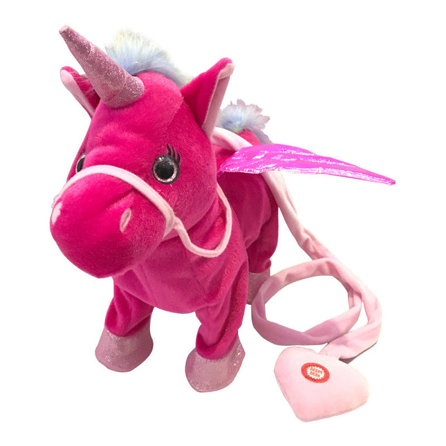 Unicorn Plush Toy | Walking & Singing | Soft & Adorable | 2 Songs | 35cm x 30cm x 10cm | PP Cotton Material | Battery Operated | Kids Imaginative Play | Magic Wiggle Feature
