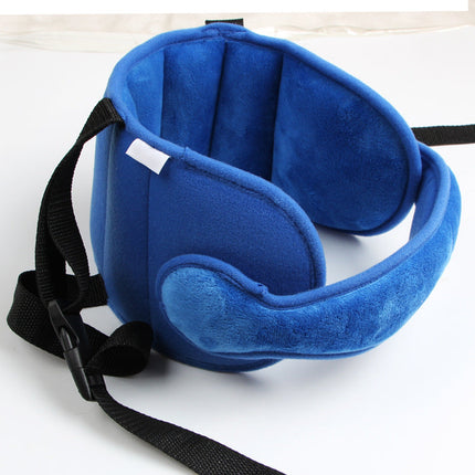 Child Car Seat Head Support Pillow | Adjustable Neck Support for Sleep | Polyester Material | Blue & Pink Options | Unisex | Ages 3+ | Universal Fit | Comfortable Travel Accessory | Hook & Loop Design