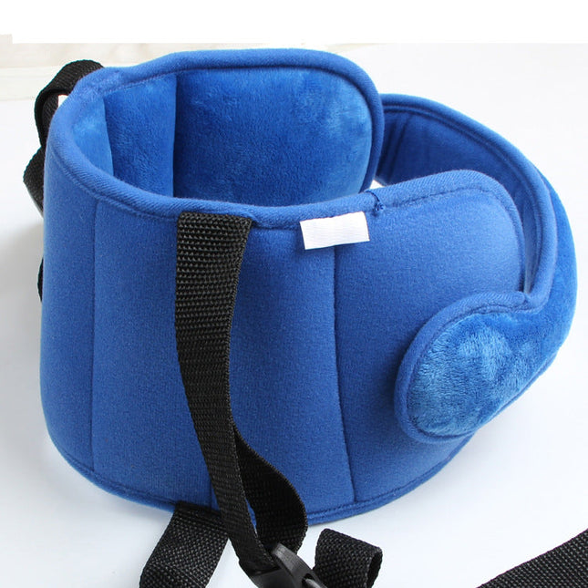 Child Car Seat Head Support Pillow | Adjustable Neck Support for Sleep | Polyester Material | Blue & Pink Options | Unisex | Ages 3+ | Universal Fit | Comfortable Travel Accessory | Hook & Loop Design