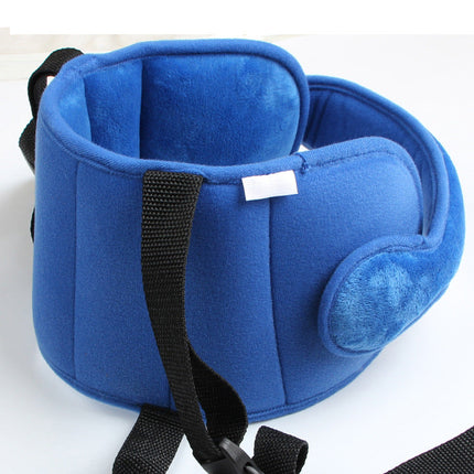 Child Car Seat Head Support Pillow | Adjustable Neck Support for Sleep | Polyester Material | Blue & Pink Options | Unisex | Ages 3+ | Universal Fit | Comfortable Travel Accessory | Hook & Loop Design
