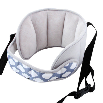Child Car Seat Head Support Pillow | Adjustable Neck Support for Sleep | Polyester Material | Blue & Pink Options | Unisex | Ages 3+ | Universal Fit | Comfortable Travel Accessory | Hook & Loop Design