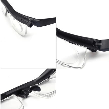 Adjustable Dial Glasses | Near to Far Vision | -6.0 to +3.0 Diopter Range | Malleable Impact-Resistant Frame | One Size Fits All | No Prescription Needed | Perfect Backup Vision Solution