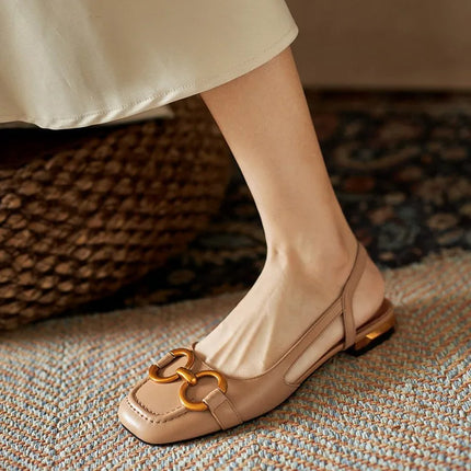 CLARA | Women's Square Toe Sandals With Chic Buckle | Sophisticated & Versatile Design | Comfortable for Day-Long Wear