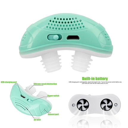 Micro CPAP Device | Portable Sleep Apnea Relief | Cordless Anti-Snoring Solution | Recyclable Material | Lightweight & Comfortable | USB Rechargeable | Durable 6-12 Month Use | Includes Nose Buds & Manual
