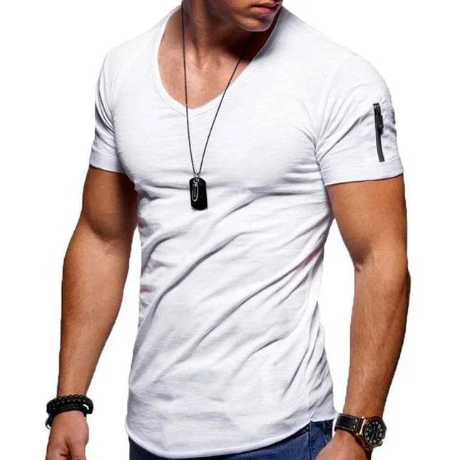 Armoire Melbourne | Men's Low V-Neck T-Shirt | Soft Breathable Fabric | Comfortable Fit | Stylish Colors | Versatile Everyday Wear | Perfect Casual or Layering Piece