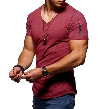 Armoire Melbourne | Men's Low V-Neck T-Shirt | Soft Breathable Fabric | Comfortable Fit | Stylish Colors | Versatile Everyday Wear | Perfect Casual or Layering Piece