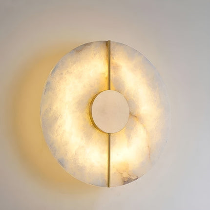 Nordic LED Wall Light | Scandinavian Marble Design | WabiGlow | Warm White Illumination | Black & Gold Wall Fixture