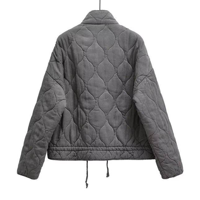 EMILY | Women's Loose Fit Cotton Jacket | Stand Collar | Long Sleeve | Modern Edge | Utility Pockets
