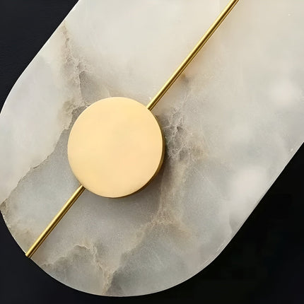 Nordic LED Wall Light | Scandinavian Marble Design | WabiGlow | Warm White Illumination | Black & Gold Wall Fixture