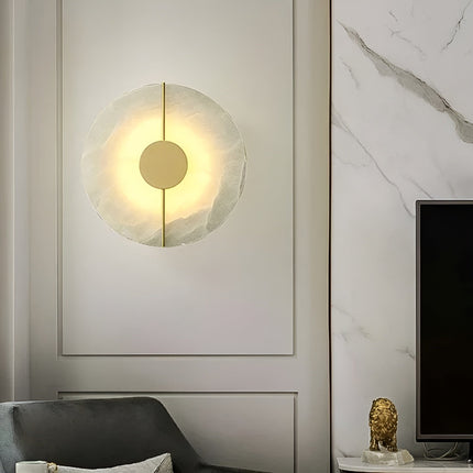 Nordic LED Wall Light | Scandinavian Marble Design | WabiGlow | Warm White Illumination | Black & Gold Wall Fixture
