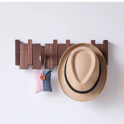 HarmonyCoat | Wooden Wall Mounted Coat Rack | Artistic Piano Design | Entryway Organiser | Stylish and Space-Saving | Multiple Hooks for Jackets and Hats | Durable High-Quality Wood | Decorative Home Accent