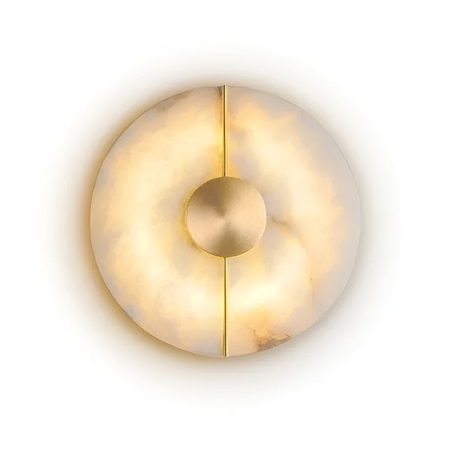 Nordic LED Wall Light | Scandinavian Marble Design | WabiGlow | Warm White Illumination | Black & Gold Wall Fixture