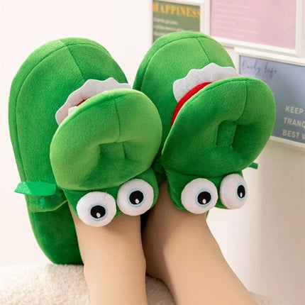 Fun Crocodile Inspired Slippers with Playful Opening Mouth | Warm Cotton Lining | Non-Slip Sole | Sizes 3.5-5, 6-8 | Cozy Indoor Footwear for Home | Unique Gift for Family and Friends