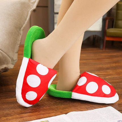 Anime-Inspired Cozy Piranha Plant Slippers | Plush Upper | Memory Foam Midsole | Warm Cotton Comfort for Gamers | Easy Maintenance | Unique Fun Design | Ideal for Lounging and Themed Gatherings