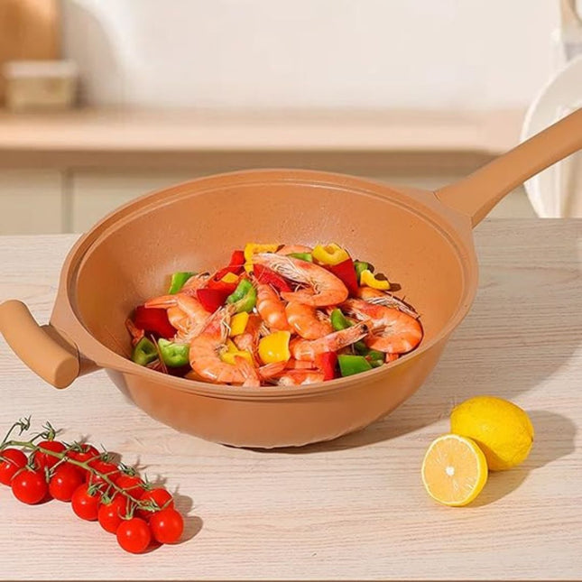 Iron Wok Cooking Pro | Non-Stick Iron | Micropressure Technology | Multipurpose Steamer Basket | Quick Healthy Cooking | Easy Clean | Gas & Induction Compatible | Dishwasher Safe