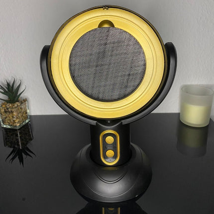 Rechargeable Portable Kitchen Exhaust Fan | 3000mAh Battery | Type C Charging | Negative Ion Air Purifier | Cooling Filter & Oil Collection | Quiet Operation | Smoke & Odor Eliminator | Black-Gold