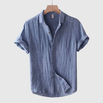Men's Short Sleeve Linen Shirt | Breathable Fabric | Modern Tailored Fit | Casual Comfort | Eco-Friendly | Armoire Melbourne