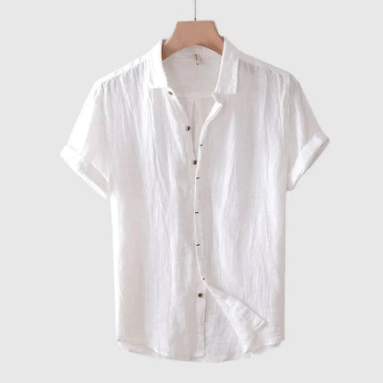 Men's Short Sleeve Linen Shirt | Breathable Fabric | Modern Tailored Fit | Casual Comfort | Eco-Friendly | Armoire Melbourne