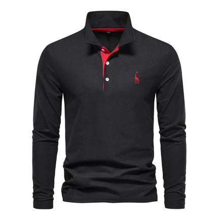 Men's Long Sleeve Polo | Comfortable Tailored Fit | Classic Casual Design | Versatile for Any Occasion | Pairs with Jeans or Chinos | Stylish Collar | Timeless Wardrobe Essential