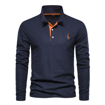Men's Long Sleeve Polo | Comfortable Tailored Fit | Classic Casual Design | Versatile for Any Occasion | Pairs with Jeans or Chinos | Stylish Collar | Timeless Wardrobe Essential