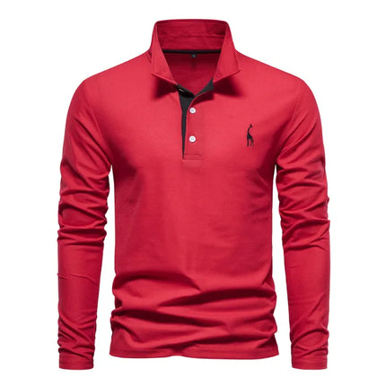 Men's Long Sleeve Polo | Comfortable Tailored Fit | Classic Casual Design | Versatile for Any Occasion | Pairs with Jeans or Chinos | Stylish Collar | Timeless Wardrobe Essential