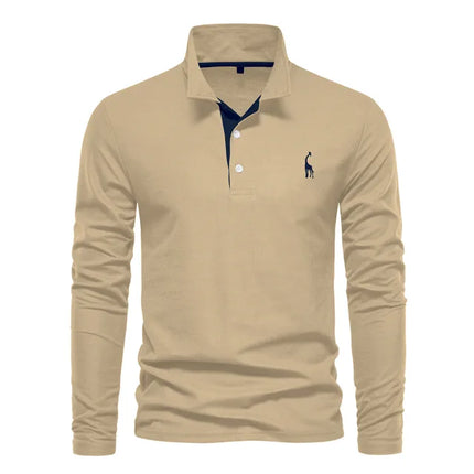 Men's Long Sleeve Polo | Comfortable Tailored Fit | Classic Casual Design | Versatile for Any Occasion | Pairs with Jeans or Chinos | Stylish Collar | Timeless Wardrobe Essential