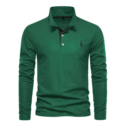 Men's Long Sleeve Polo | Comfortable Tailored Fit | Classic Casual Design | Versatile for Any Occasion | Pairs with Jeans or Chinos | Stylish Collar | Timeless Wardrobe Essential